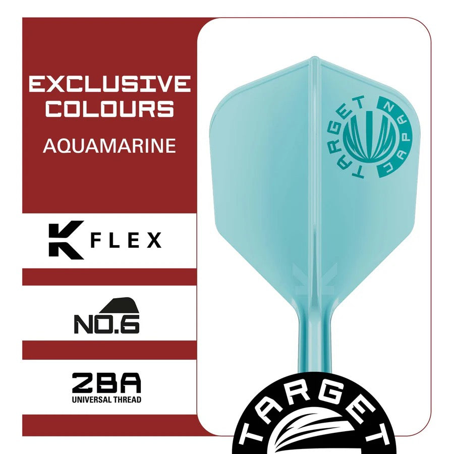 TARGET JAPAN LOGO AQUA K-FLEX NO6 INTEGRATED FLIGHTS & SHAFTS - INTERMEDIATE 26MM
