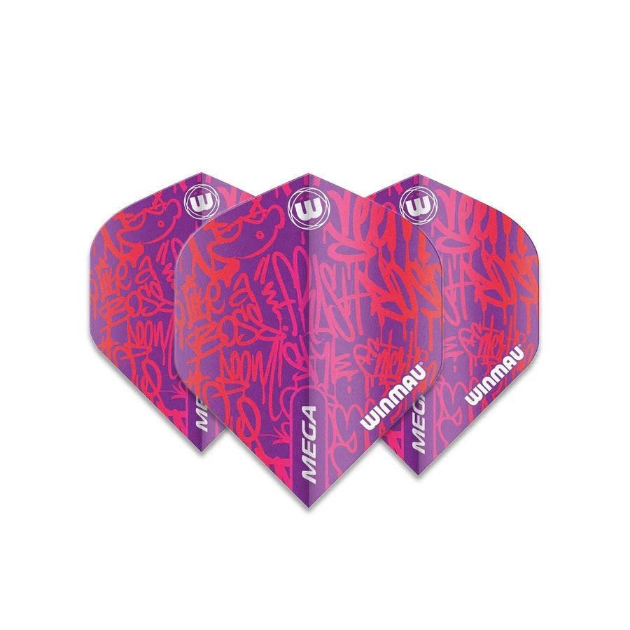 WINMAU MEGA STANDARD SIGNATURE PINK DART FLIGHTS