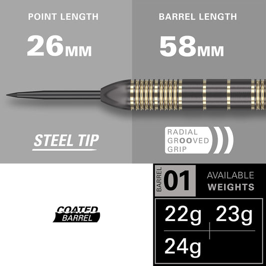 TARGET VITUS 24G STEEL TIP BRASS DARTS SET