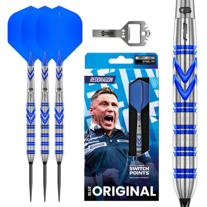 RED DRAGON GERWYN PRICE BLUE ORIGINAL SWITCH POINT 90% TUNGSTEN STEEL TIP DARTS