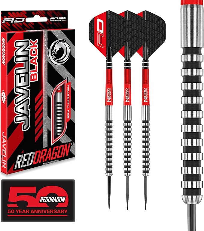 RED DRAGON JAVELIN BLACK 22G 85% TUNGSTEN DARTS