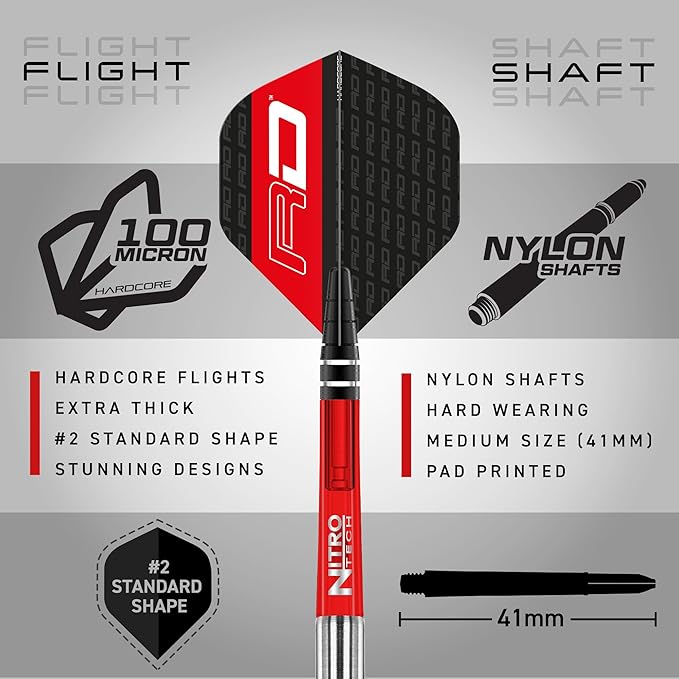 RED DRAGON JAVELIN BLACK 22G 85% TUNGSTEN DARTS