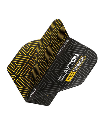 JONNY CLAYTON RED DRAGON HARDCORE PREMIUM BLACK AND GOLD DART FLIGHTS