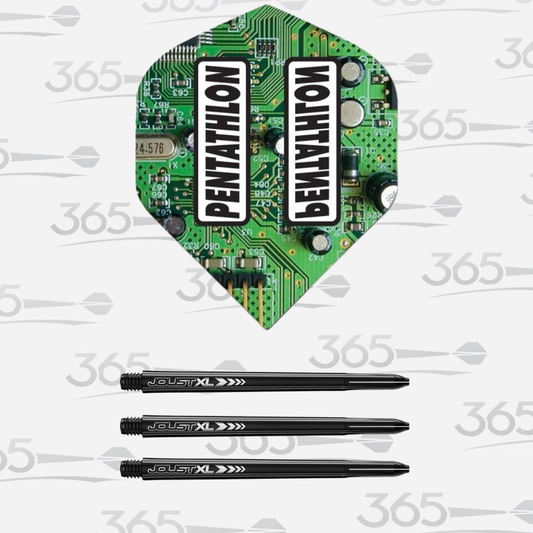 PENTATHLON CIRCUIT BOARD LUKE HUMPHRIES DART FLIGHTS AND JOUST XL STEMS SET
