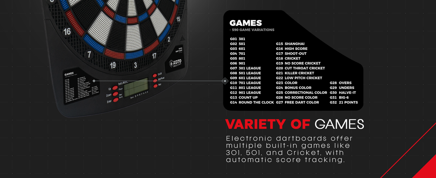 KOTO ELECTRONIC SOFT TIP DARTBOARD BUNDLE SET