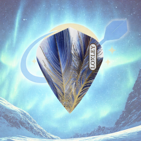 LOXLEY GOLD FEATHER KITE SHAPED STUNNING DART FLIGHTS - IN ORIGINAL PACKAGING