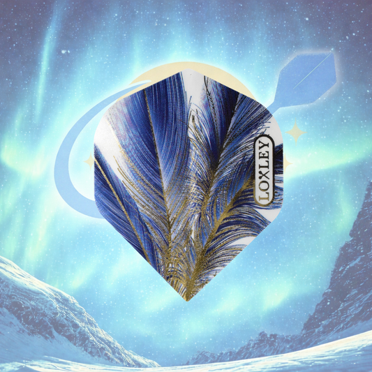 LOXLEY GOLD FEATHER NO2 SHAPED DART FLIGHTS - GREY - GREEN - PURPLE - BLUE