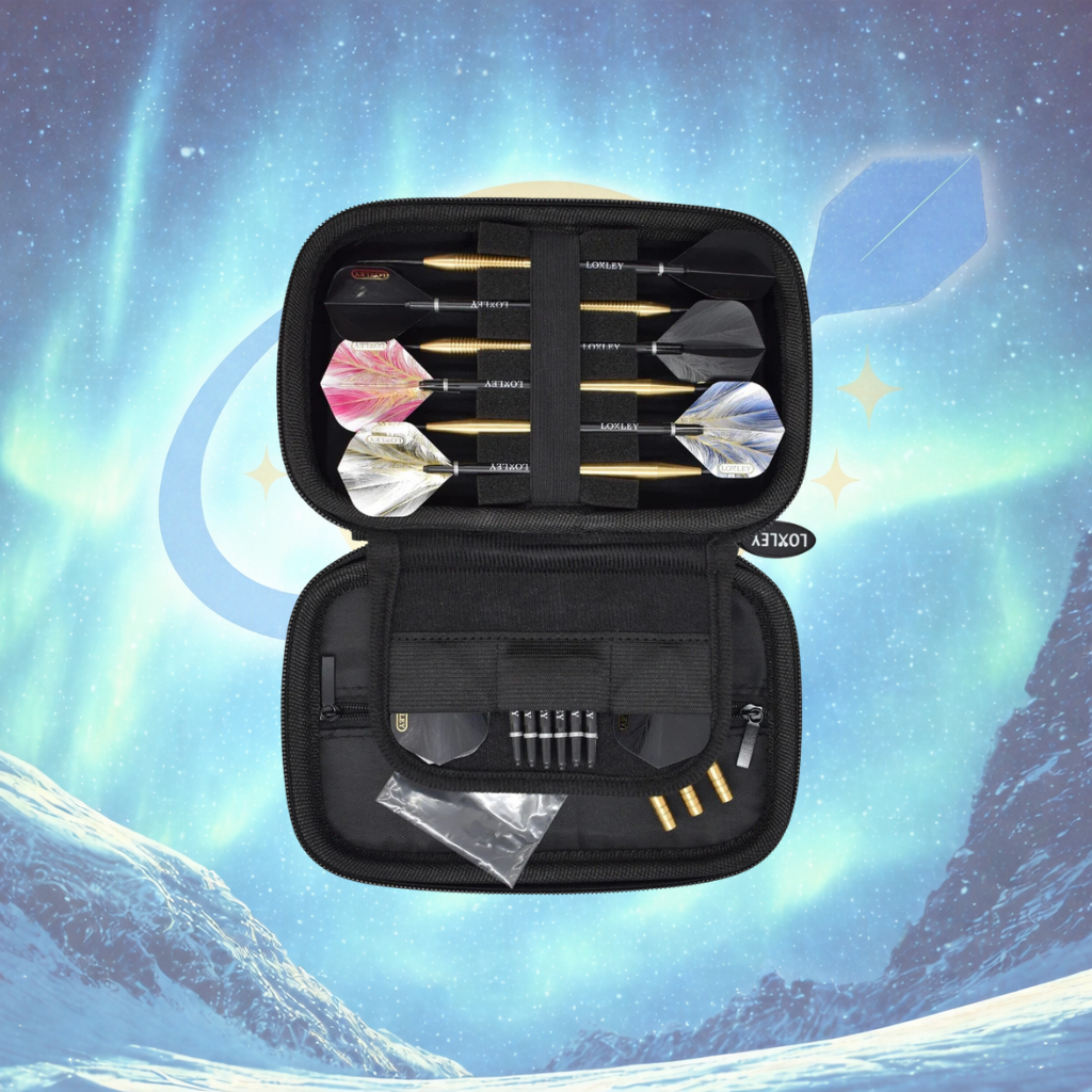 LOXLEY QUIVER MIDNIGHT BLACK DART CASE DOUBLE DECKER OR SLIM DUO HOLDS 2 SETS