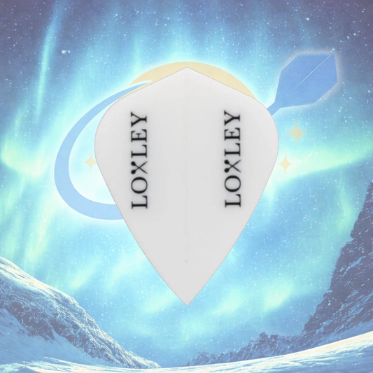 LOXLEY WHITE 150 MICRON THICK PEAR SHAPED STYLISH DART FLIGHTS