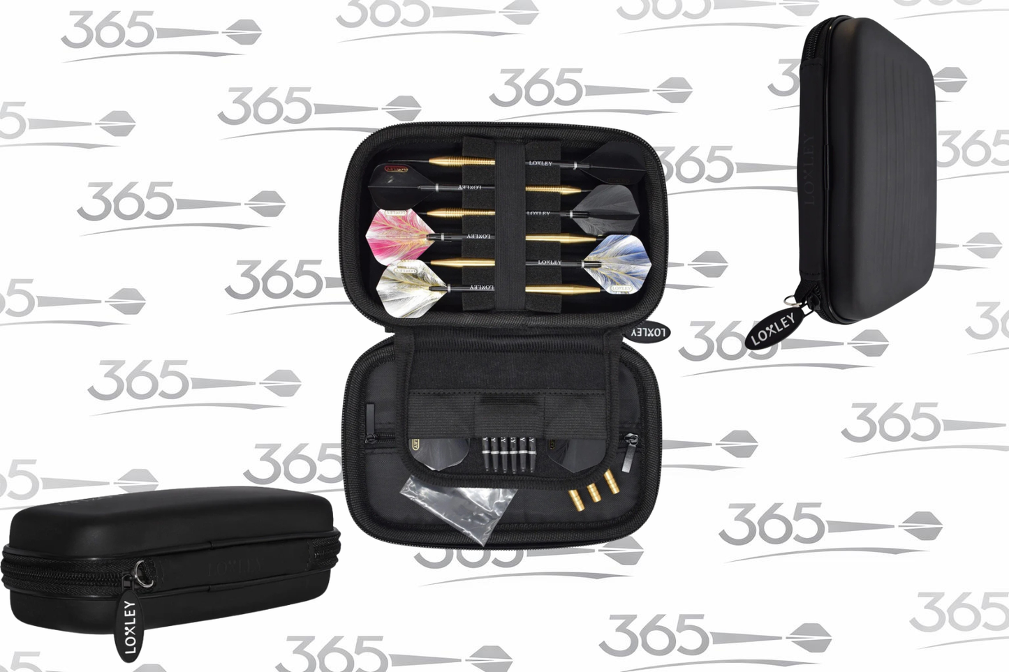 LOXLEY QUIVER MIDNIGHT BLACK DART CASE DOUBLE DECKER OR SLIM DUO HOLDS 2 SETS