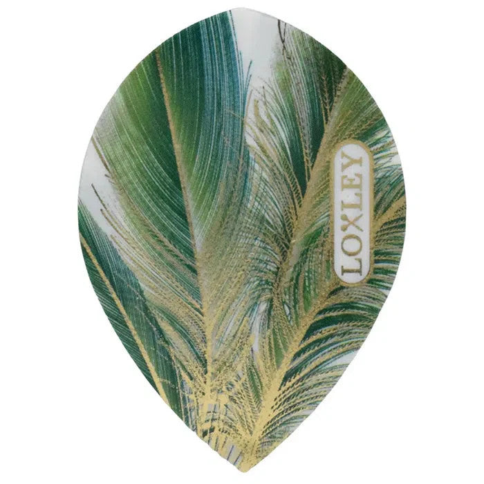 LOXLEY GOLD FEATHER PEAR SHAPED STUNNING DART FLIGHTS - IN ORIGINAL PACKAGING