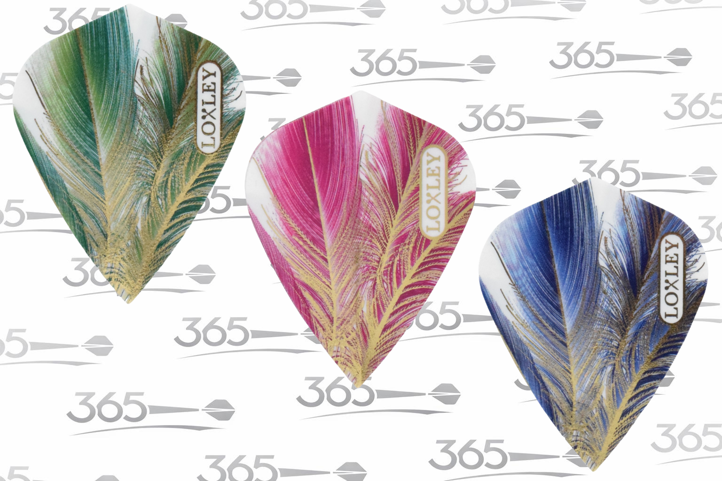 LOXLEY GOLD FEATHER KITE SHAPED STUNNING DART FLIGHTS - IN ORIGINAL PACKAGING