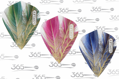 LOXLEY GOLD FEATHER KITE SHAPED STUNNING DART FLIGHTS - IN ORIGINAL PACKAGING