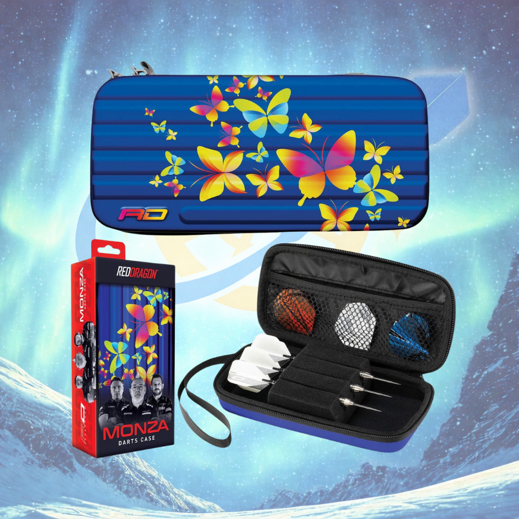 RED DRAGON MONZA WOMENS DARTS CASE BEAUTIFUL BUTTERFLY EDITION