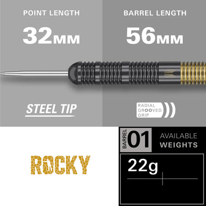 TARGET JOSH ROCK 22 PIECE DARTS SET 22G BRASS DARTS