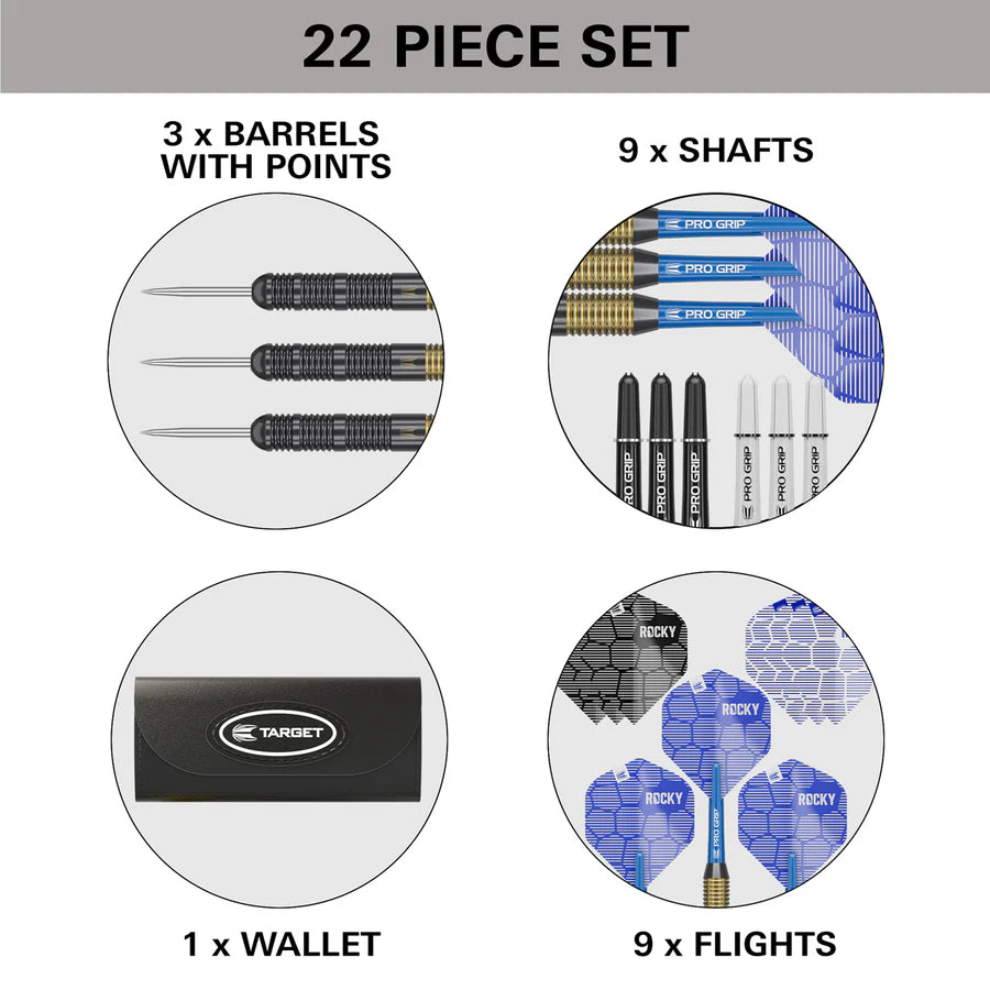 TARGET JOSH ROCK 22 PIECE DARTS SET 22G BRASS DARTS