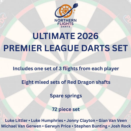 PREMIER LEAGUE DARTS FLIGHTS SET - 72 ITEMS - LITTLER - GVV - BUNTING - PRICE