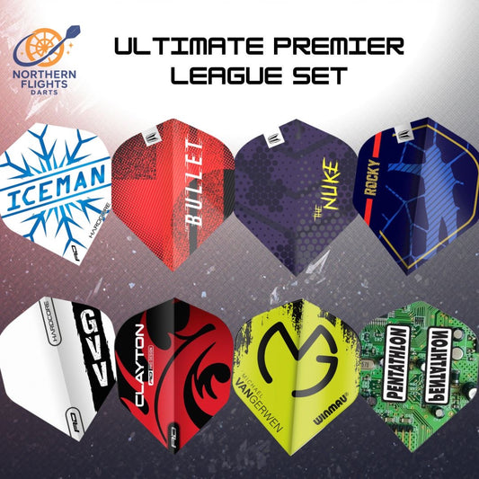 PREMIER LEAGUE DARTS FLIGHTS SET - 72 ITEMS - LITTLER - GVV - BUNTING - PRICE
