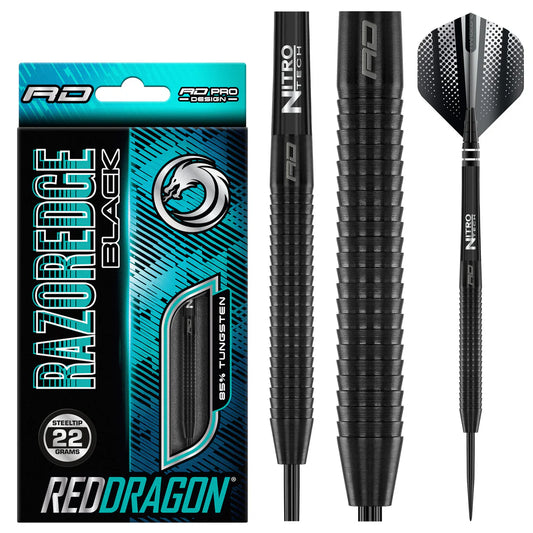 RED DRAGON RAZOR EDGE BLACK 22G 85% TUNGSTEN DARTS