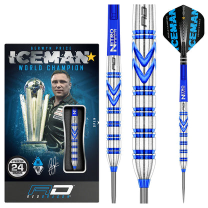 GERWYN PRICE ICEMAN BLUE ORIGINAL 24G 90% PROFESSIONAL TUNGSTEN DARTS
