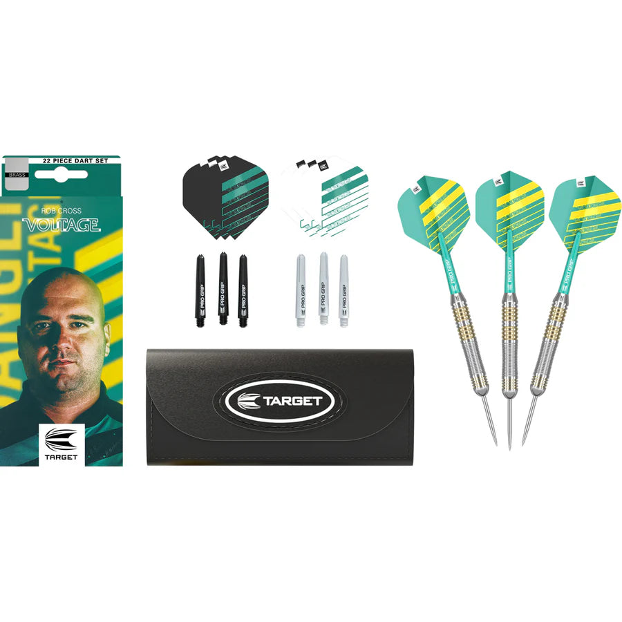 TARGET ROB CROSS VOLTAGE 22 PIECE DARTS SET 22G BRASS DARTS