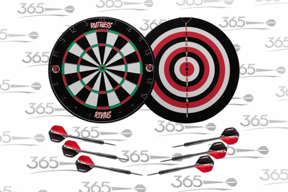 RUTHLESS RIVALS DARTBOARD FAMILY DARTS GAME INCLUDES 2 SETS OF DARTS