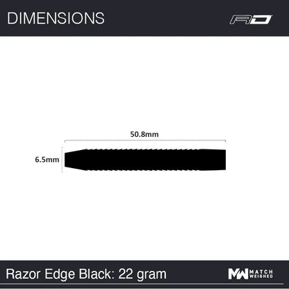 RED DRAGON RAZOR EDGE BLACK 22G 85% TUNGSTEN DARTS