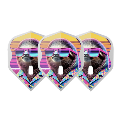 L-STYLE L1 PRO WHITE - LIMITED EDITION SUNSET SLOTH DART FLIGHTS