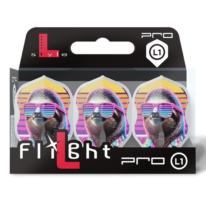 L-STYLE L1 PRO WHITE - LIMITED EDITION SUNSET SLOTH DART FLIGHTS