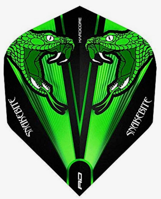 PETER WRIGHT SNAKEBITE GREEN HARDCORE RED DRAGON STANDARD DART FLIGHTS