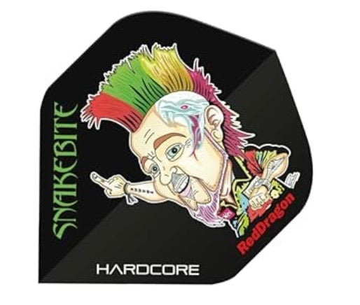 PETER WRIGHT SNAKEBITE CARTOON HARDCORE STANDARD DART FLIGHTS