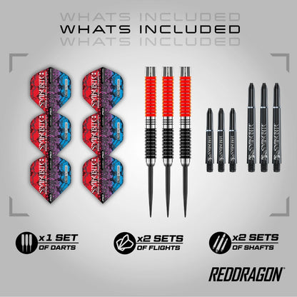 RED DRAGON GAME ON PROFESSIONAL PLAYER SERIES STEELTIP DARTS SET