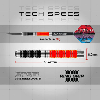 RED DRAGON GAME ON PROFESSIONAL PLAYER SERIES STEELTIP DARTS SET