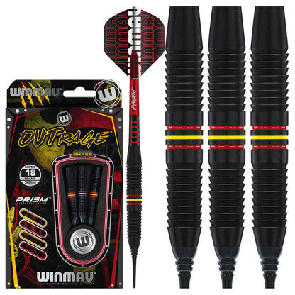 WINMAU OUTRAGE BLACK COATED BRASS SOFT TIP DARTS 18G