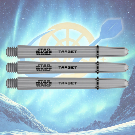 TARGET DARTS STAR WARS GREY PRO GRIP DART SHAFTS - SHORT - IN TARGET PACKAGING