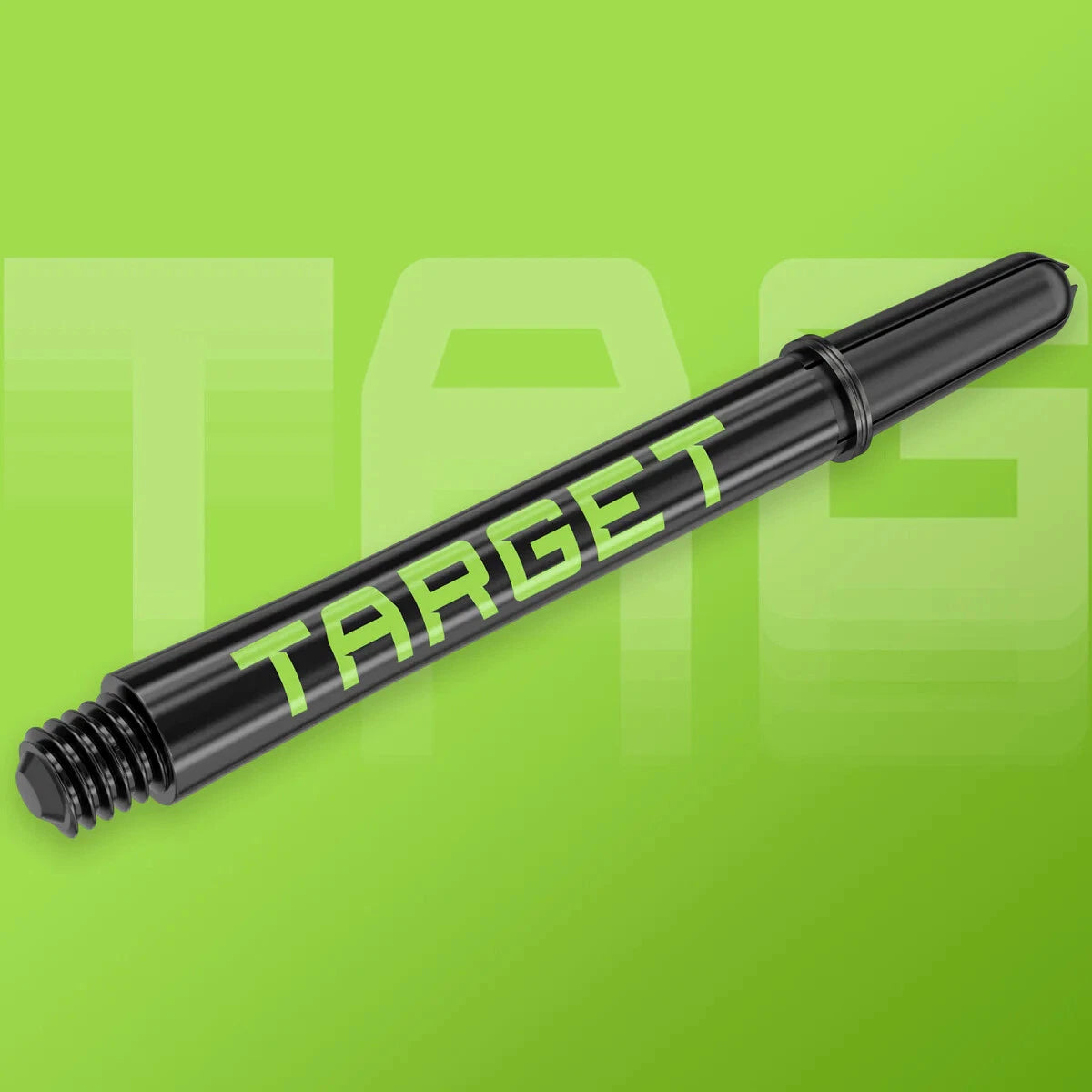 TARGET PRO GRIP TAG DART SHAFTS STEMS BLACK AND GREEN 3 SETS INTERMEDIATE/MEDIUM