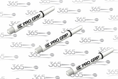 TARGET PRO GRIP DART SHAFTS STEMS WITH LOCKING RINGS, MEDIUM WHITE BAGGED