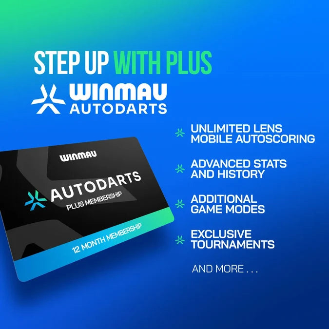 WINMAU AUTODARTS LENS DEVICE STAND + 12 MONTH PLUS MEMBERSHIP BUNDLE