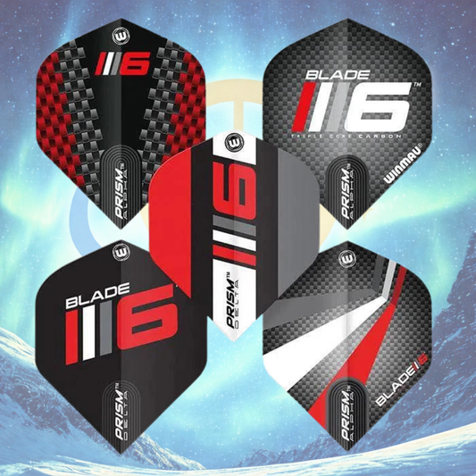 WINMAU BLADE 6 DART FLIGHT COLLECTION - 5 SETS - PRISM FLIGHTS
