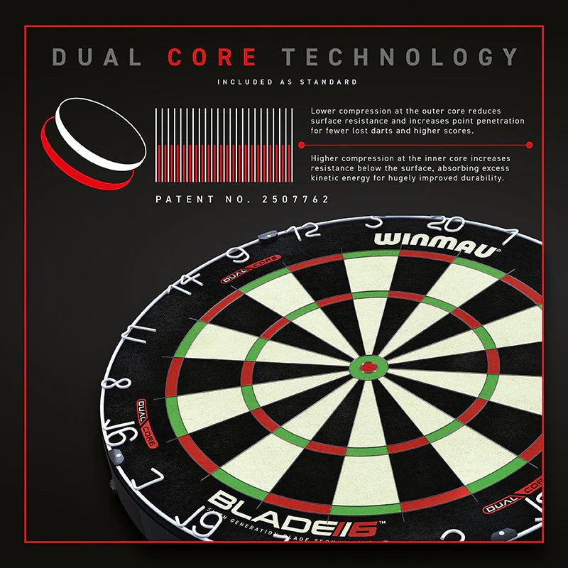 Winmau Blade 6 Dual Core Professional Bristle Dartboard - CLICK AND COLLECT