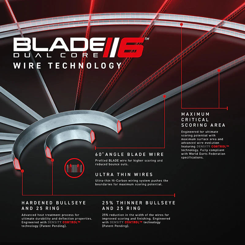 Winmau Blade 6 Dual Core Professional Bristle Dartboard - CLICK AND COLLECT