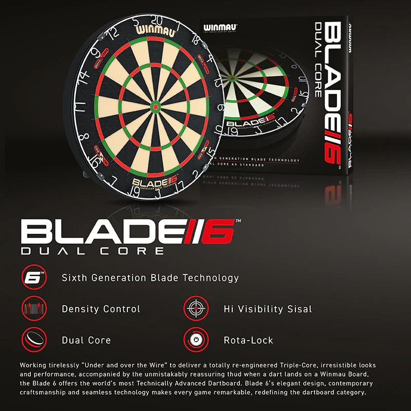 Winmau Blade 6 Dual Core Professional Bristle Dartboard - CLICK AND COLLECT