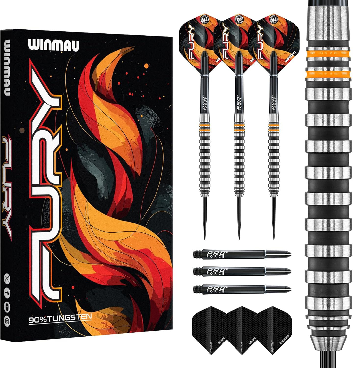 WINMAU FURY 90% TUNGSTEN DARTS 26G