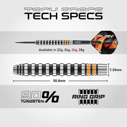 WINMAU FURY 90% TUNGSTEN DARTS 26G