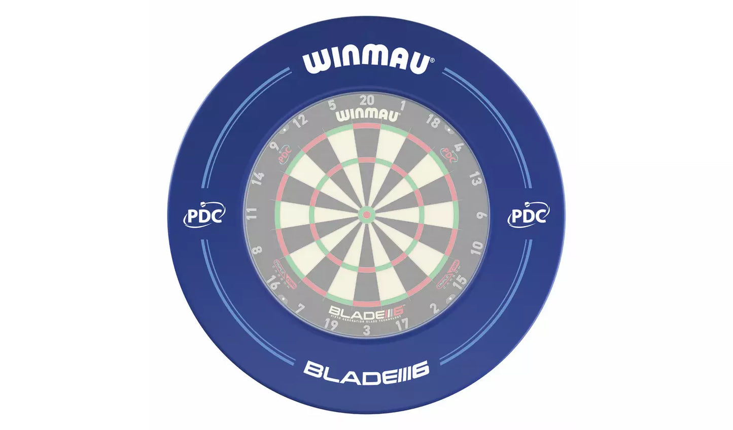 WINMAU BLADE 6 PDC PRINTED DARTBOARD SURROUND - BLUE