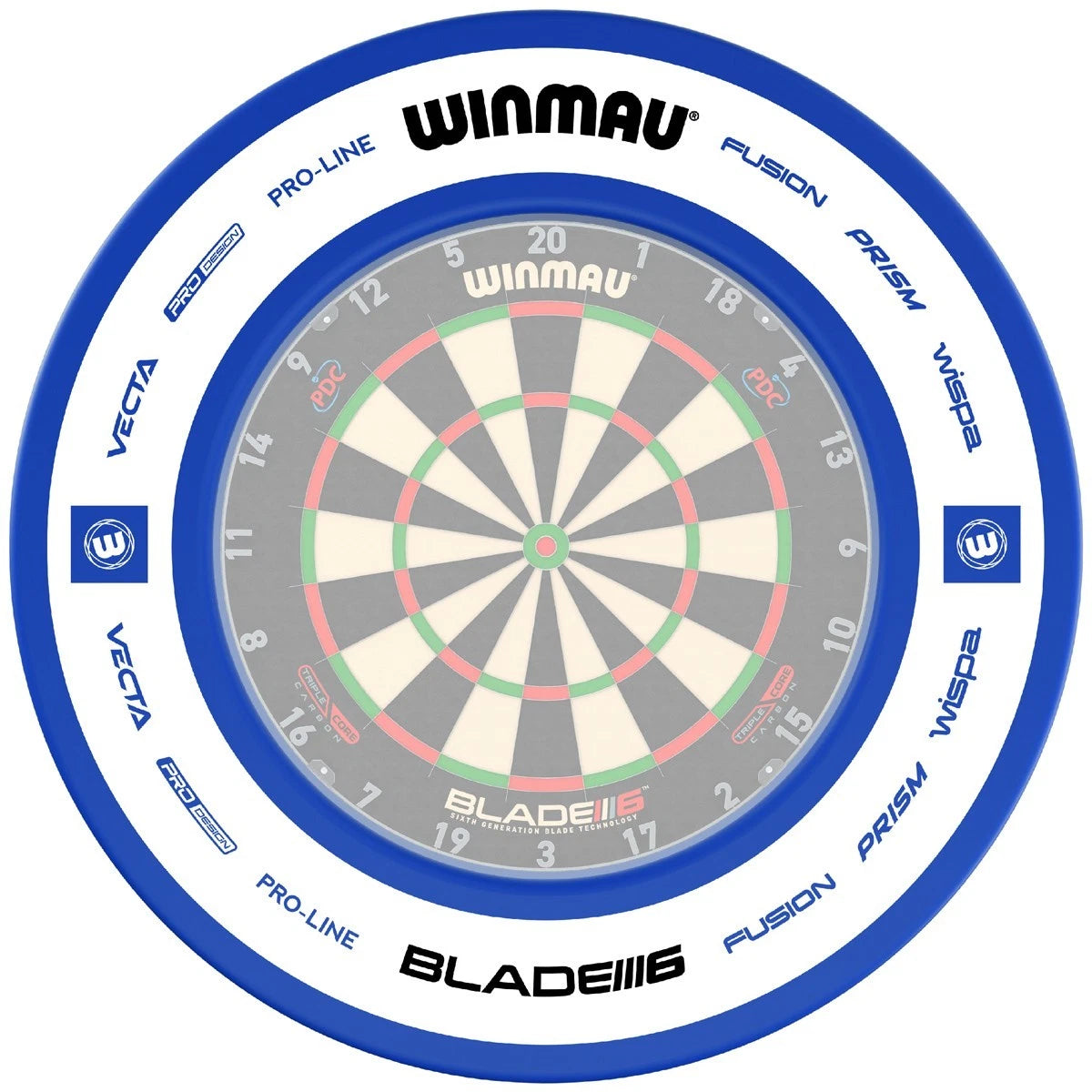 WINMAU PRO-LINE 2.0 PRINTED DARTBOARD SURROUND - BLUE