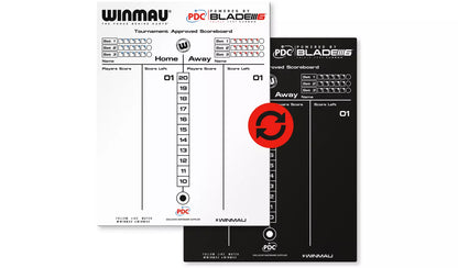WINMAU PDC BLADE 6 REVERSIBLE DRY WIPE AND CHALKBOARD DARTS SCOREBOARD INC PENS