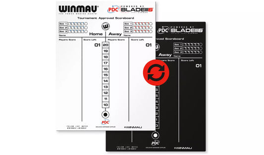 WINMAU PDC BLADE 6 REVERSIBLE DRY WIPE AND CHALKBOARD DARTS SCOREBOARD INC PENS