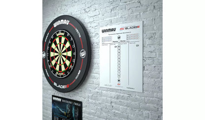 WINMAU PDC BLADE 6 REVERSIBLE DRY WIPE AND CHALKBOARD DARTS SCOREBOARD INC PENS