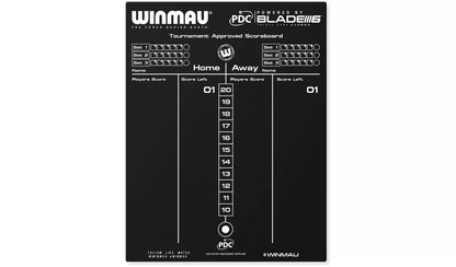 WINMAU PDC BLADE 6 REVERSIBLE DRY WIPE AND CHALKBOARD DARTS SCOREBOARD INC PENS